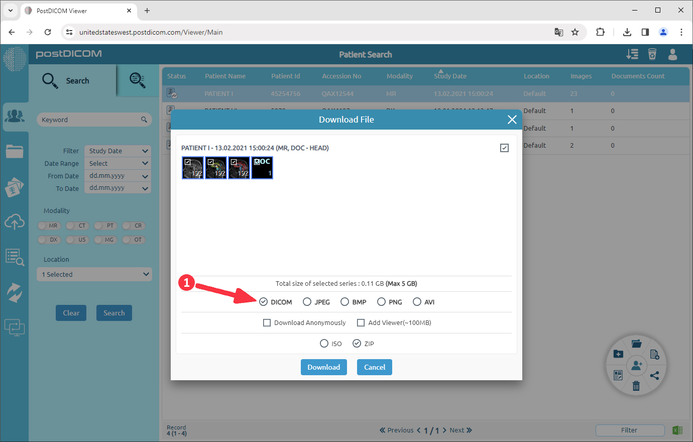 Downloading Patient Images to Disk