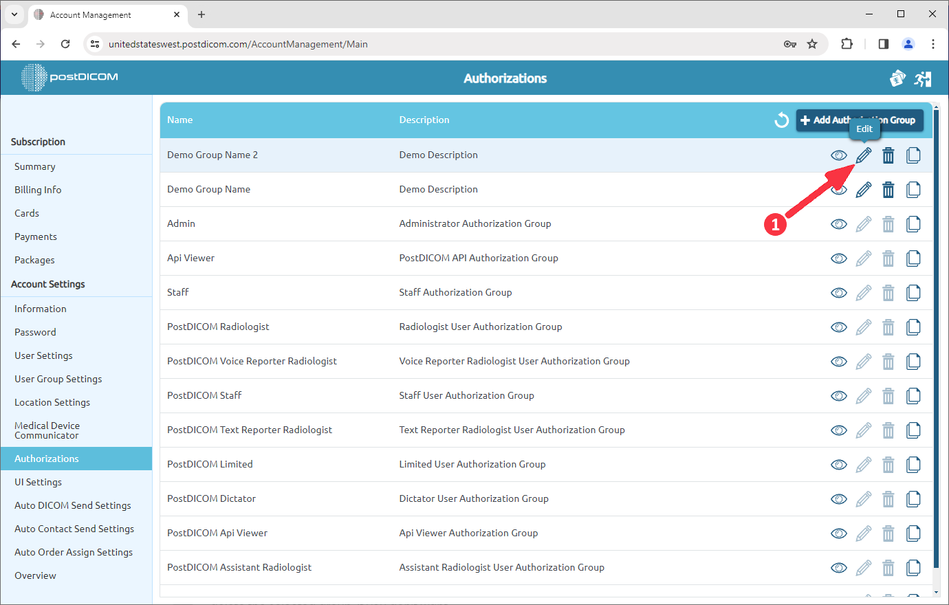 Managing Authorizations