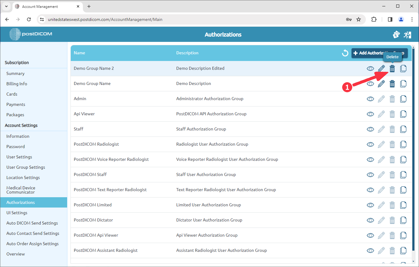 Managing Authorizations