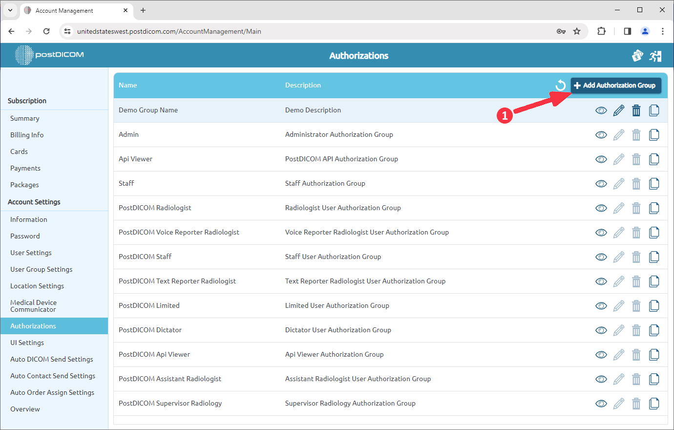 Managing Authorizations