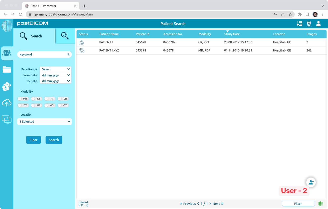 Sharing PostDICOM Folders with Users